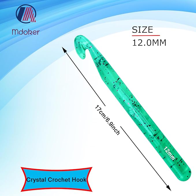 Mdoker 12mm Large Crochet Hook,Big Crochet Hooks for Chunky Yarn,Ergonomic Giant Needles,Huge Crochet Hooks for Knitting Yarn,Beginners and Experiecced Crochet Lover