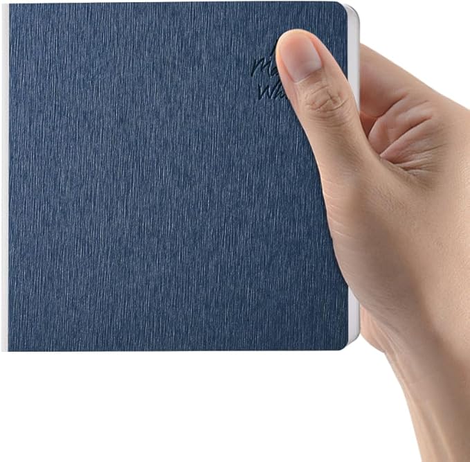 Mifuner Deep Blue Hardcover Sketchbook Square Hardbound Sketch Journal 4.7 x 4.7 Inch 42 Sheets Art Book 250GSM Ultra Smooth Paper Ideal for Pencils,Water Color Pen,Marker Pen