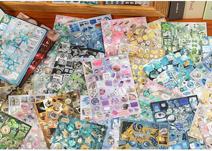 Alideco 30pcs Scrapbook Stickers Vintage Cakes Cuisine Desserts Sticker Book for Adults Sticker journaling Stickers for Scrapbooking (fenglingmengjing)