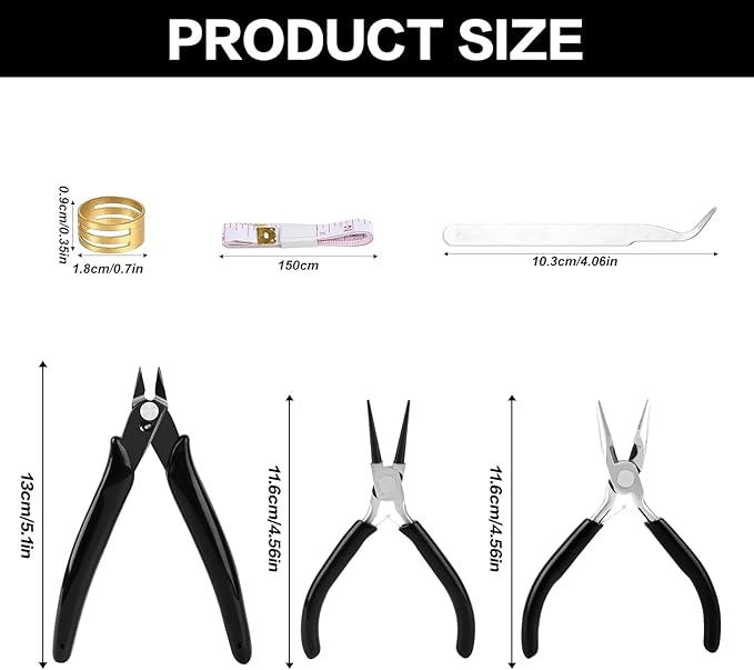 3 pcs jewelry pliers set beading pliers set with needle nose pliers, round nose plier and wire cutter for jewelry making repair supplies and crafting,wire wrapping crafts