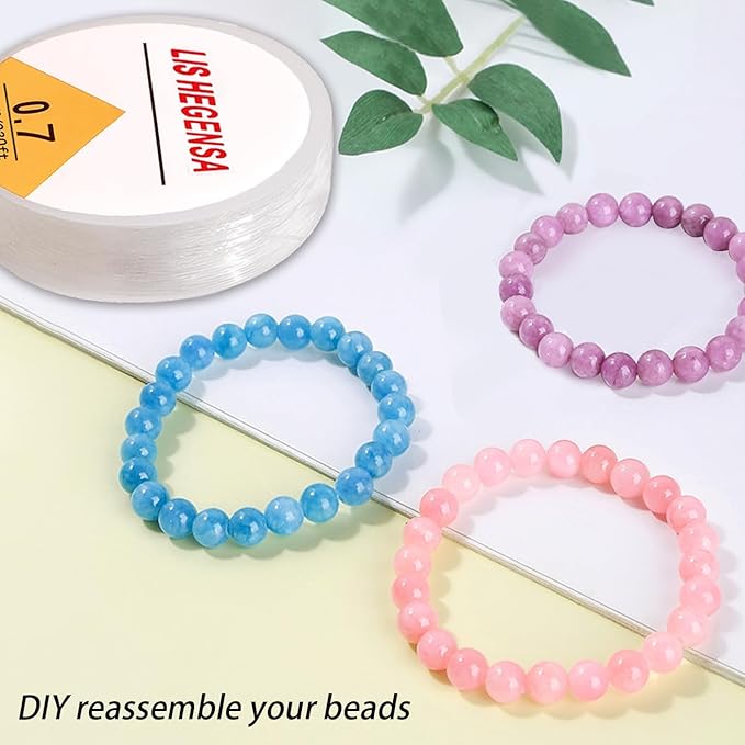 Elastic Bracelet String Cord Stretch Bead Cord for Jewelry Making and Bracelet Making Kits Transparent Stretchy String for Bracelets (Black 160ft/50M(0.8mm))