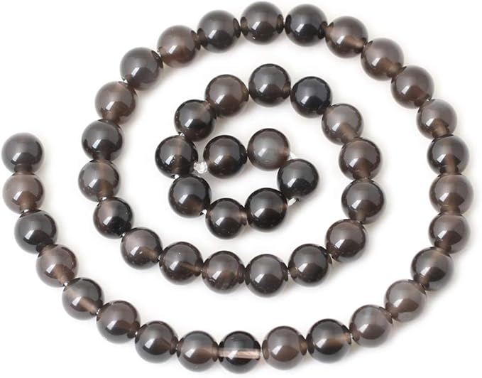 cheavian 45pcs 8mm natural ice obsidian gemstone round loose beads crystal energy stone healing power for diy jewelry making 1 strand 15"