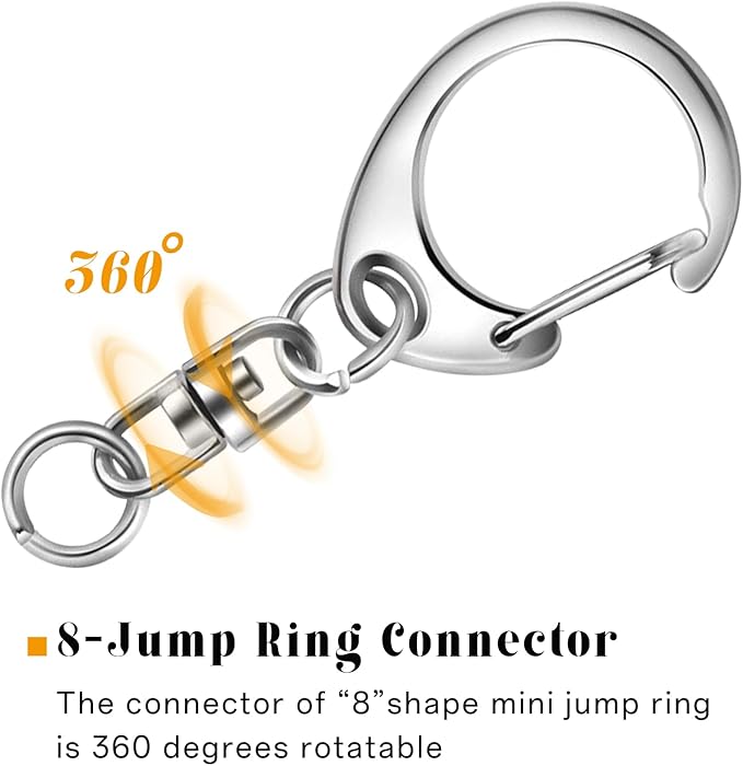 Roctee 50 pcs Metal Lobster Clasp Key, 1.92‘’ Keychain Clip, Swivel Clasps Lanyard Snap Hook, DIY Crafts Key Chain, Lobster Claw Clasp
