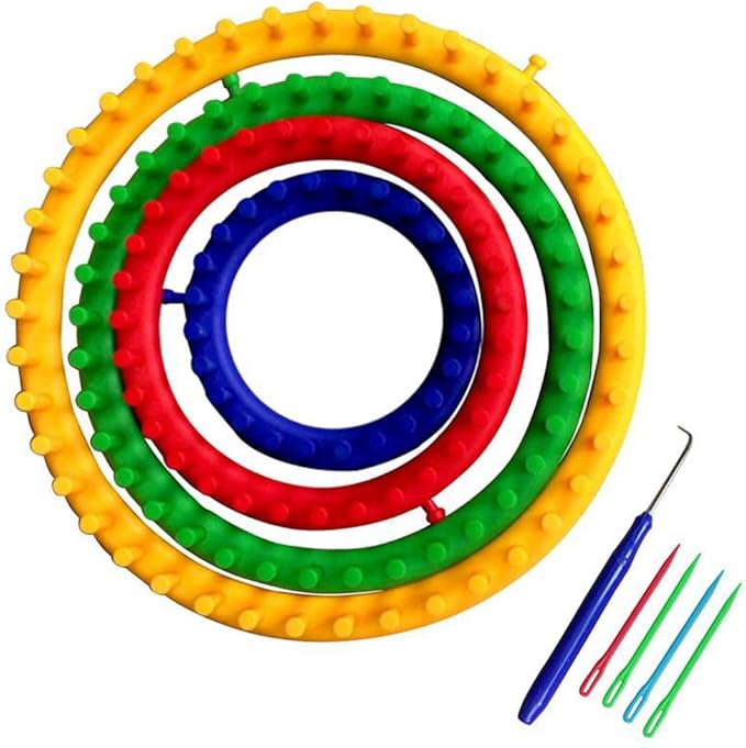 QUPA AM STORE JapanAmStore Round Knitting Loom Set Plastic Circle Knitting Loom for Hats Scarf Shawl (1 Set)