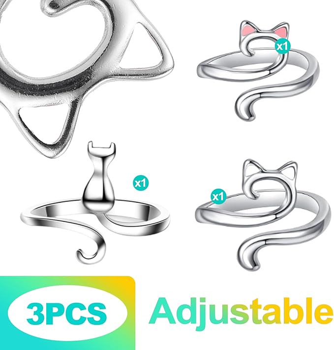 KornaDoz 3 Pieces Adjustable Crochet Ring for Finger, Yarn Tension Ring for Crocheting, Knitting Yarn Guide Tool, Gift for Crocheters, Knitters, Mom and Women