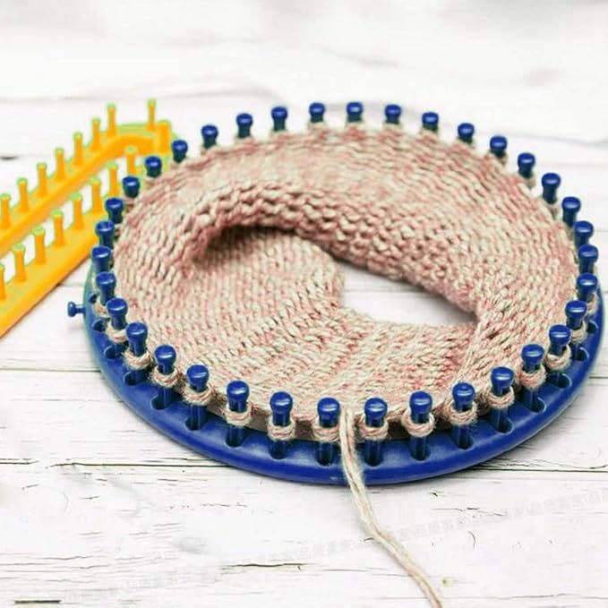 JapanAmStore Round Knitting Loom Plastic Knitting Machine Hat Knitter Yarn Needles Hook Sewing Tools for Hats Scarves (13cm)