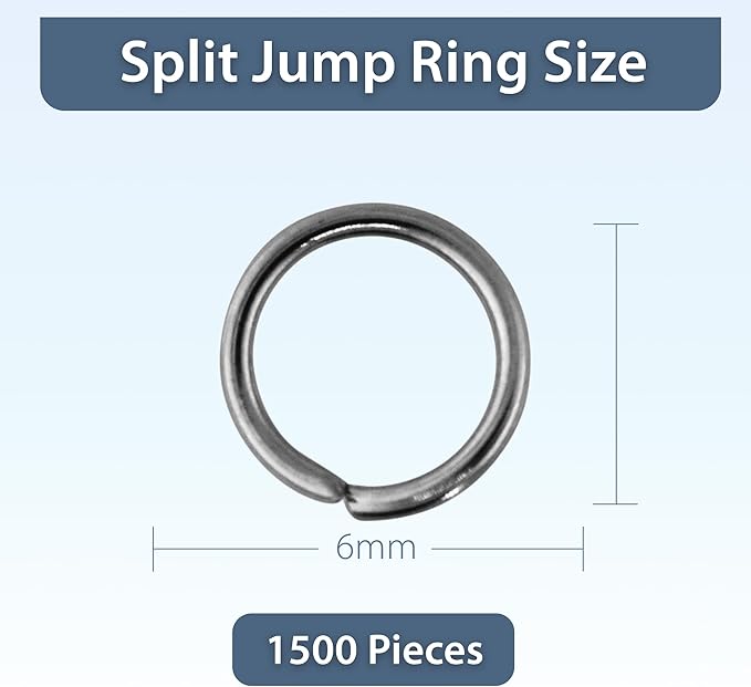 Mandala Crafts Assorted Gunmetal Jump Rings Jewelry Findings Metal O Rings for Jewelry Making Supplies - 1500 6mm Small Open Jump Rings Kit for Necklace Earring