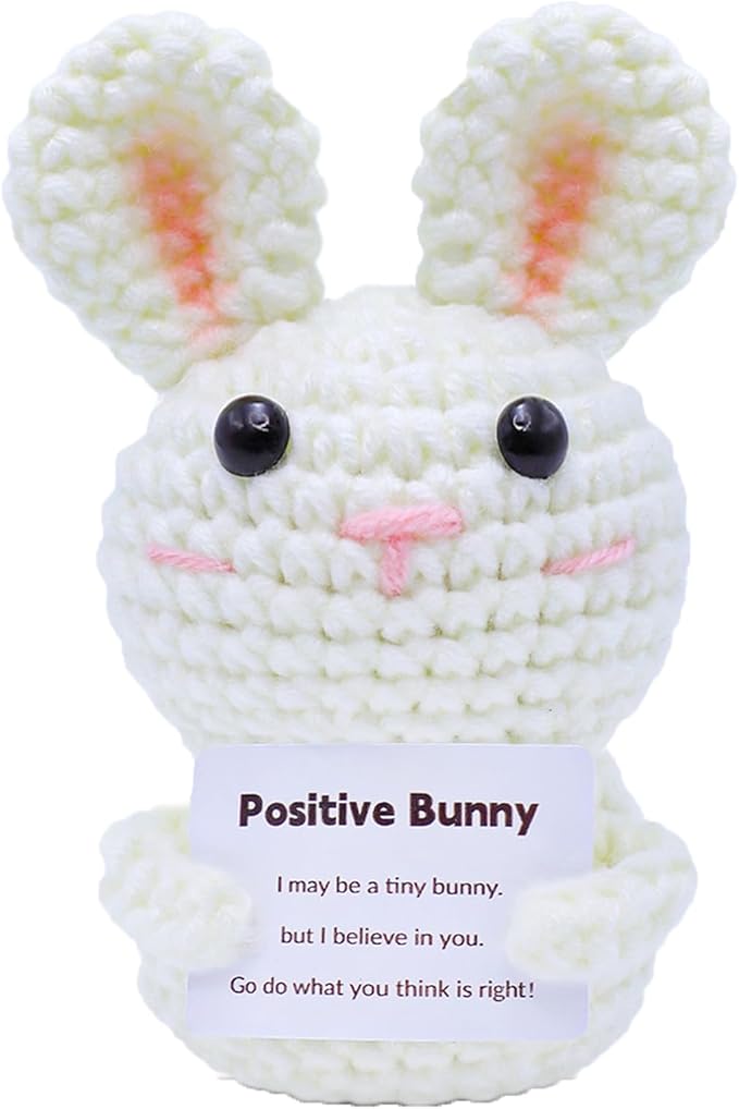 Cute Crochet Rabbit Handmade Knit Mini Bunny Animal Mini Artificial Knit Desk Decor Bunny Animal Crochet Kit for Easter Party Decoration Supplies