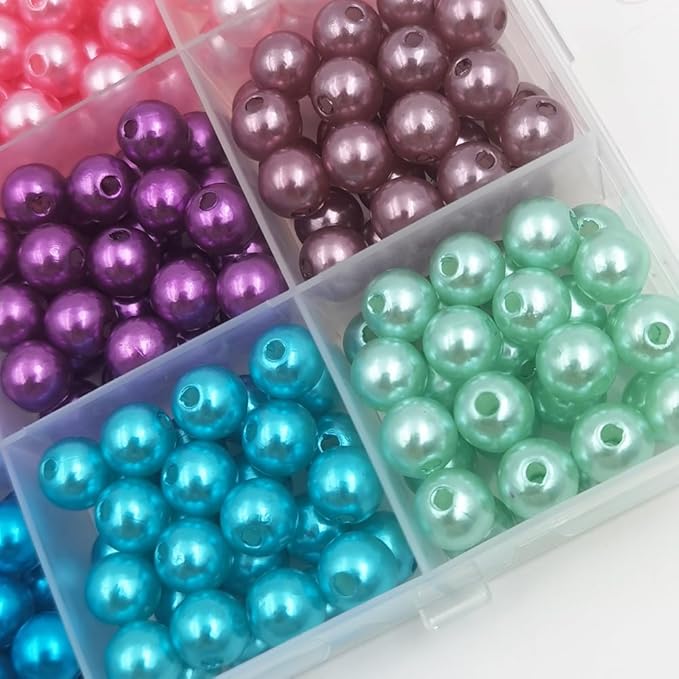 INSPIRELLE 900 Pieces 8mm Pearl Beads 30 Colors Plastic Spacers Beads for Jewelry Making and Crafting