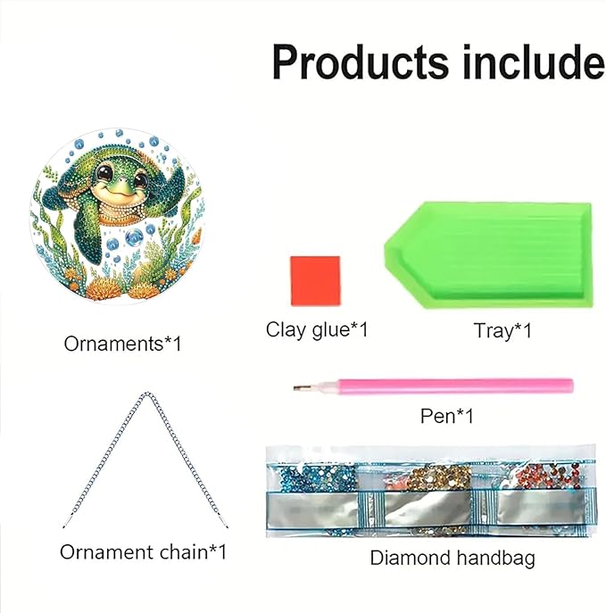 AIBOERL Diamond Art Hanging Kit for Adult,Special Shaped Rhinestone,Double Sided 5D DIY Acrylic Diamond Art Painting Window Pendants Home Garden Wall Hanging Kits Hanging Ornament (Turtles)