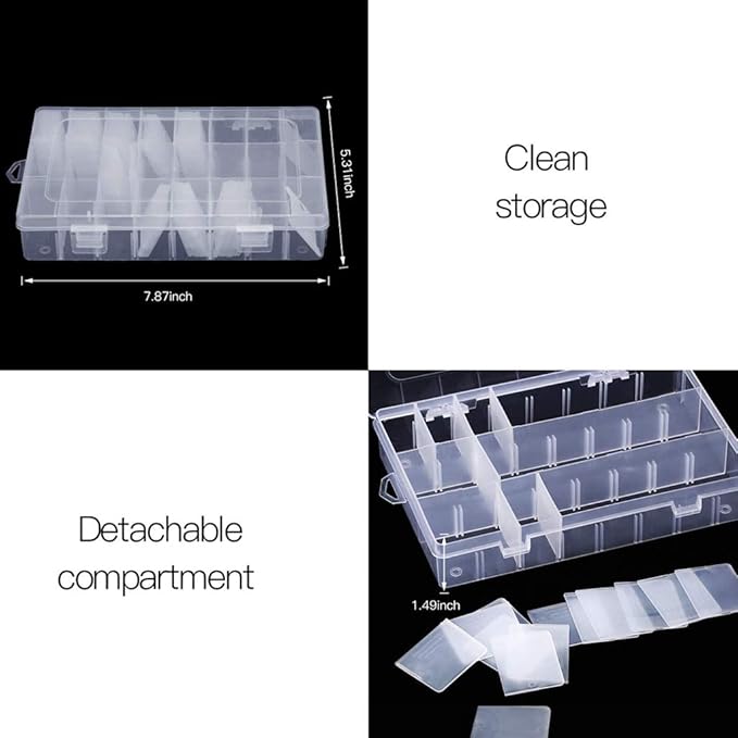 Embroidery Floss Organizer Box Tools with 100 Pcs Plastic Floss Bobbins 1 Bobbin Winder 1 Removable 24 Compartments Cross Stitch Embroidery Thread Storage Box for Craft DIY Sewing Storage Jewelry