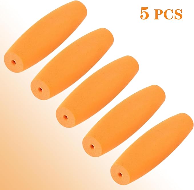 HEYLEAYAR Orange Crochet Hooks Grips, 5Pcs Ergonomic Crochet Hook Handle, Foam Grip Handle Crochet Accessories Fits 3.5mm to 4.5mm Crochet Needles