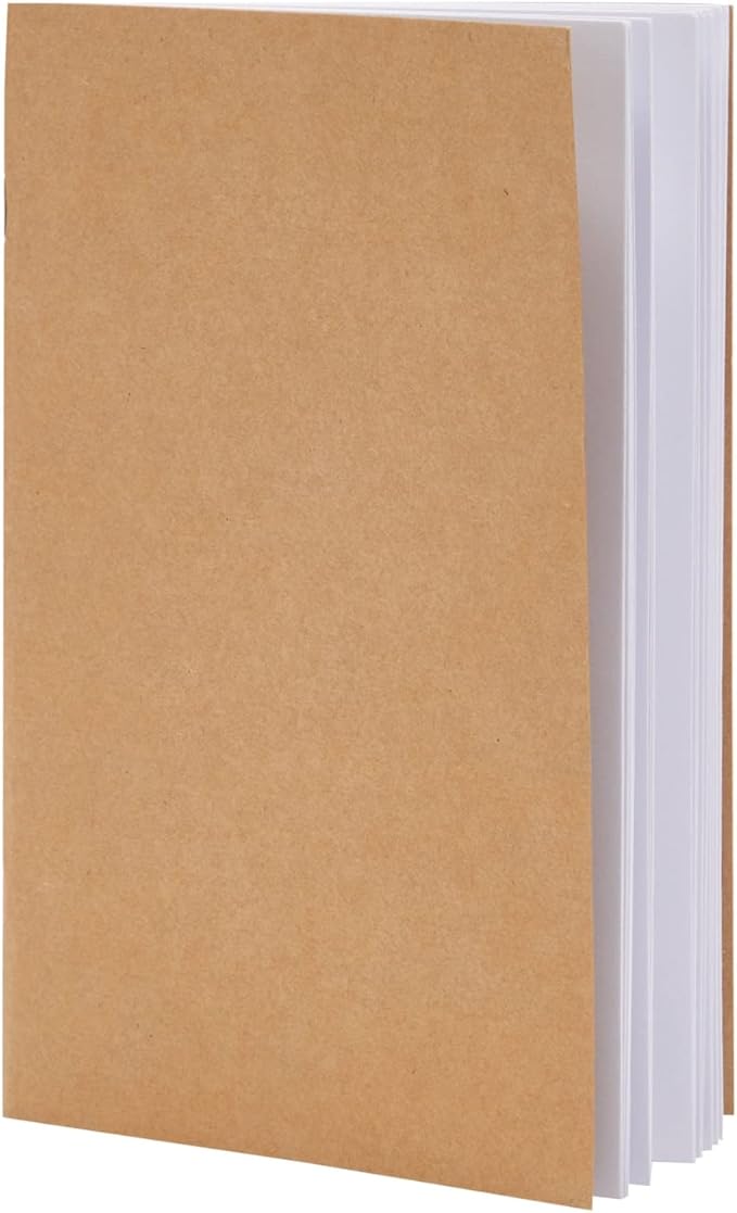 Paper Junkie Journaling Notebooks - 5.5 x 8.5 in, Kraft Brown, Pack of 24 - Unlined Journals & Pocket Notepads for Sketching, Writing & Travel - Bulk Notebook Set for Kids & Students