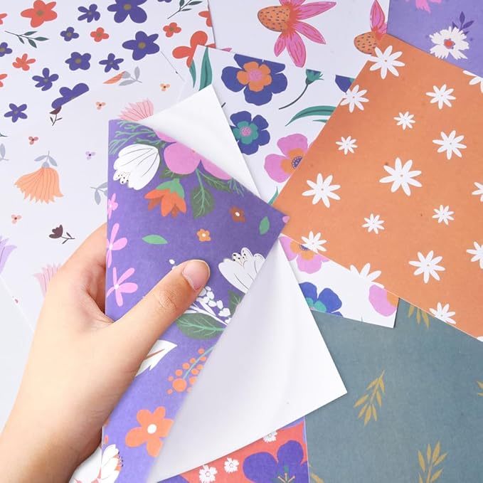 6x6” 160gsm cardstock Single Sided Scrapbooking 24 Papers Pad vintage decoupage scrapbook kit patterned paper junk journal supplies journaling supply scrap paper crafting Fresh Flowers