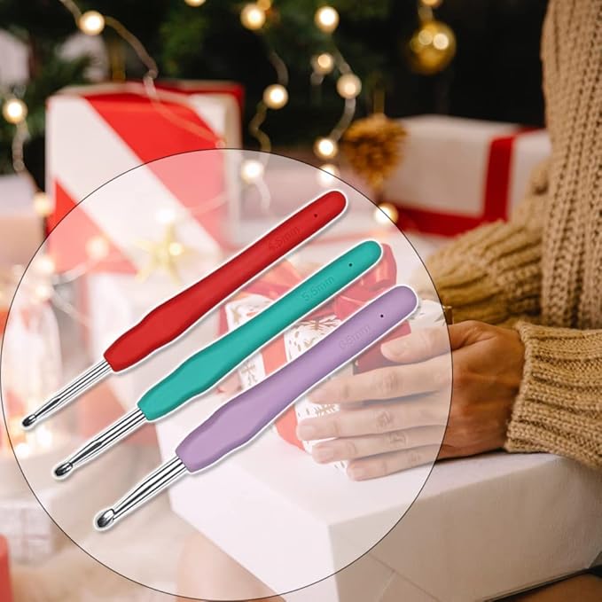 Crochet Hooks 4.5mm 5.5mm 6.5mm Crochet Needles QLRFFLJOY 3 pcs Crochet Hook Set DIY Yarn Weaving Tools for Knitting Gloves, Shoes, Bags, Hats, Socks, Scarf