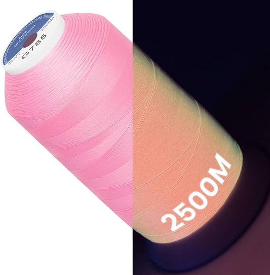 New brothread Single Huge Spool Luminary Glow in The Dark Embroidery Machine Thread Kit 30WT 2500M(2735Y) Each Spool for Embroidery, Quilting, Sewing-G785