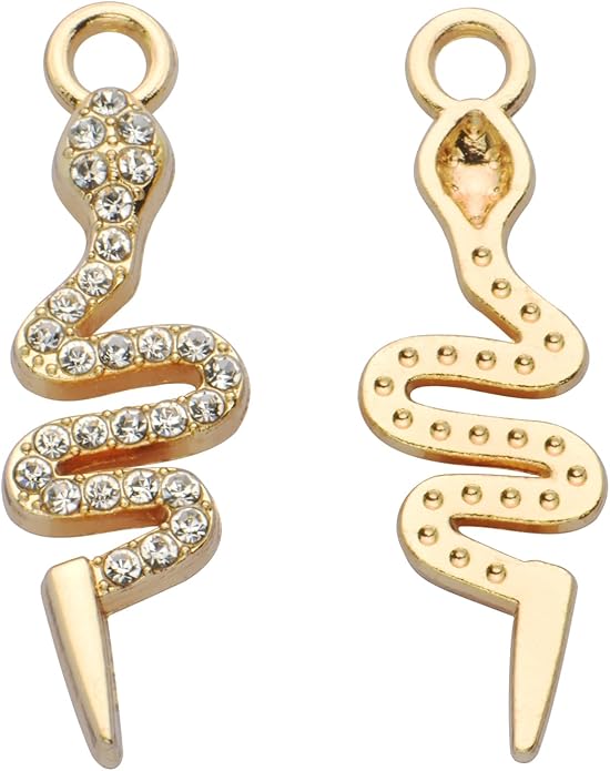 Pack of 20 Rhinestone Charms Gold Plated Pendants Pave Crystal Accessories for Necklace Bracelet Jewelry Making DIY Crafting