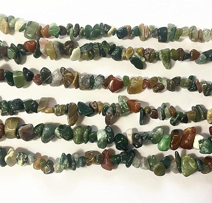 7-8mm Natural Indian Agate Gemstone Chips Beads Healing Crystals Waist Bracelets Necklace Kit Irregular Stone DIY Crafts Design Jewelry Making