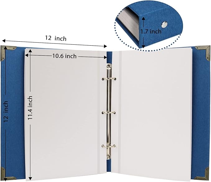 Vienrose Photo Album Self Adhesive 40 Pages Hardcover with DIY Scrapbooking Kit 3 Rings Paper Scrapbook for Lover Friends Kids Wedding Blue