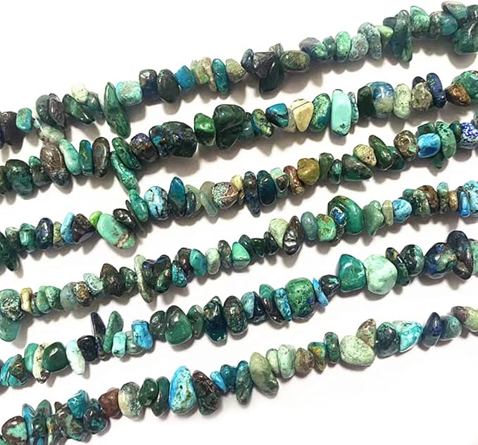 7-8mm Natural Azurite Fynchenite Gemstone Chips Beads Healing Crystals Waist Bracelets Necklace Kit Irregular Stone DIY Crafts Design Jewelry Making