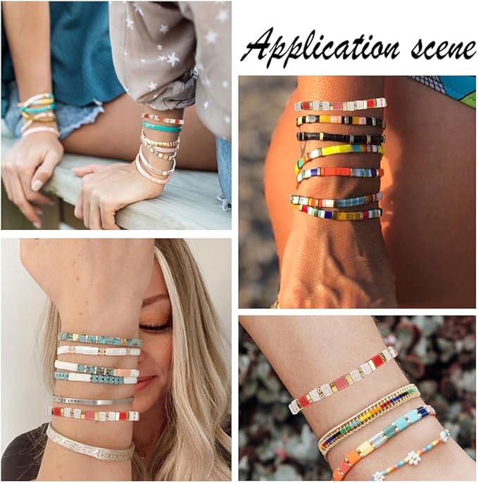 NBEADS 790 Pcs 3 Sizes 2-Hole Beads Set, 10 Colors 2-Hole Glass Seed Beads Spacer with 300Pcs Round Seed 5x5mm/5x2mm/5×1mm Mini Japanese Glass for Bracelet Necklace Earring Jewelry Making