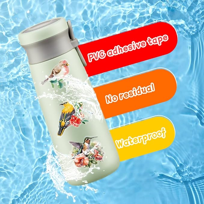50Pcs Waterproof Vintage Stickers,Scrapbooking Supplies Kit,Aesthetic Decorative Craft Sticker for Planner, Bullet Journaling, Junk Journal, Water Bottles, Laptop, Retro Craft.Bird