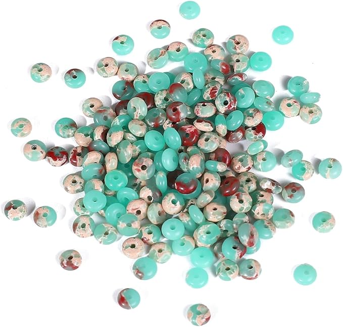 beadia natural green shoushan disk stone beads 4x2mm 160pcs rondelle loose semi gemstone beads for jewelry making design