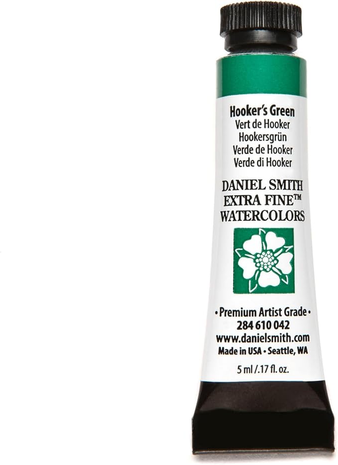 Daniel Smith Extra Fine Watercolor Paint, 5ml Tube, Hooker's Green, 284610042