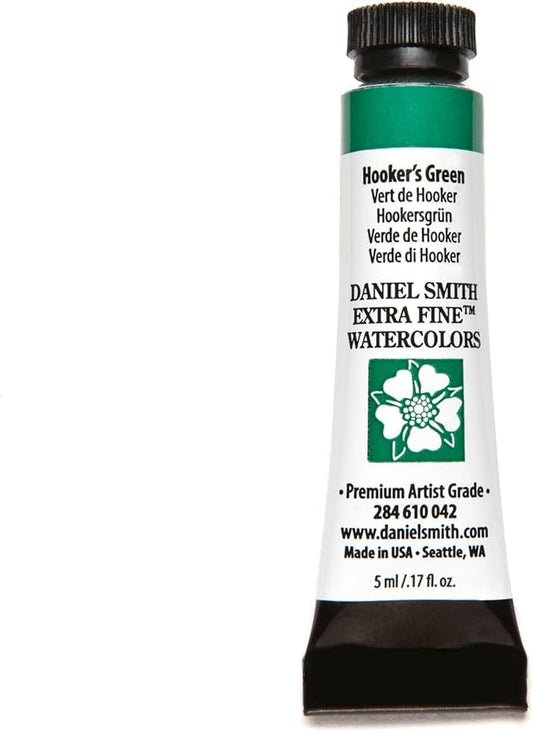 Daniel Smith Extra Fine Watercolor Paint, 5ml Tube, Hooker's Green, 284610042