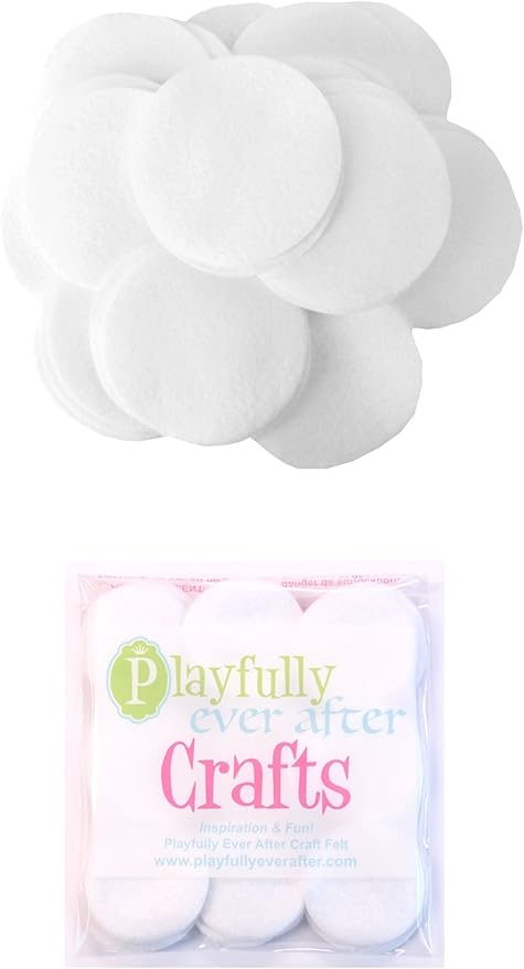 Playfully Ever After White Craft Felt Circles (2 Inch - 44pc)