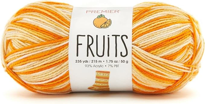 Premier Yarns Fruits Yarn, Acrylic Sock Weight Yarn for Crocheting and Knitting, 235 yds, Watermelon