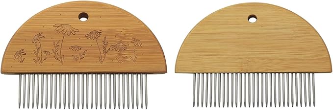 XGNG 3pcs Tapestry Knitting Set Wood Steel Comb Tool Large Eye Needle Afghan Crochet