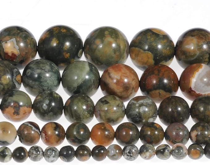 12mm Natural Kambaba Jasper Gemstone Round Loose Beads Crystal Stone Bracelet Necklace Accessories Crafts for Jewelry Making DIY,1 Strand 15"