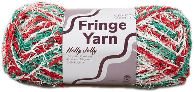 Craft County Fringe Yarn – Medium 4 Polyester Yarn for Scrubby Cloths, Personalized Gifts, and More!