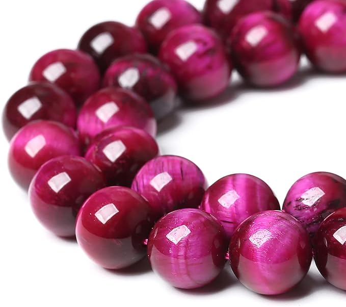 AAA Natural Rose Red Tiger Eye Agate Stone Round Loose Beads for Jewelry Making Semi-Precious Beads DIY Bracelet Necklace 4mm 90pcs(Rose Red Tiger Eye Stone, 4mm)