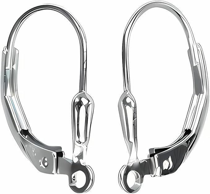ugems 3-pairs sterling silver teardrop leverback earring findings