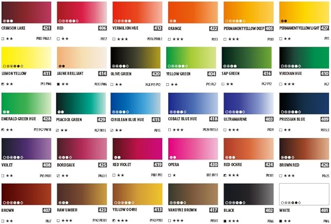 shinhan professional watercolor paint 7.5ml tubes 30 color set