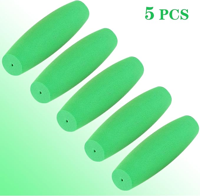 HEYLEAYAR Green Crochet Hooks Grips, 5Pcs Ergonomic Crochet Hook Handle, Foam Grip Handle Crochet Accessories Fits 2mm to 3mm Crochet Needles