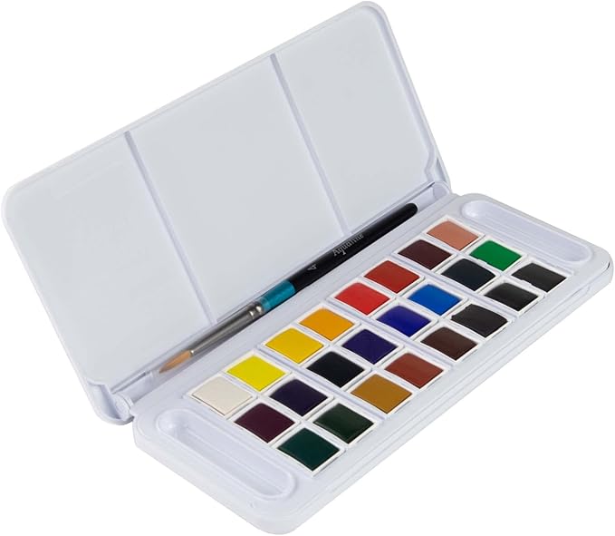 Daler Rowney Half Pan Travel Set, 25 Piece, Assorted Colors