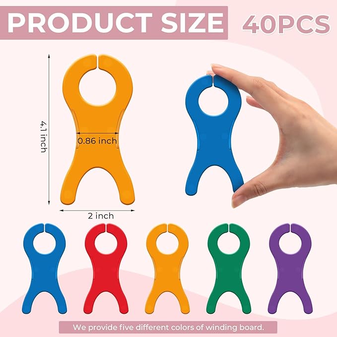 40 Pieces Large Yarn Bobbins Spool Thread Knitting Sewing Crochet Weave Winder Tool Cross Stitch Bobbin Organizer Thread Holder (5 Colors)