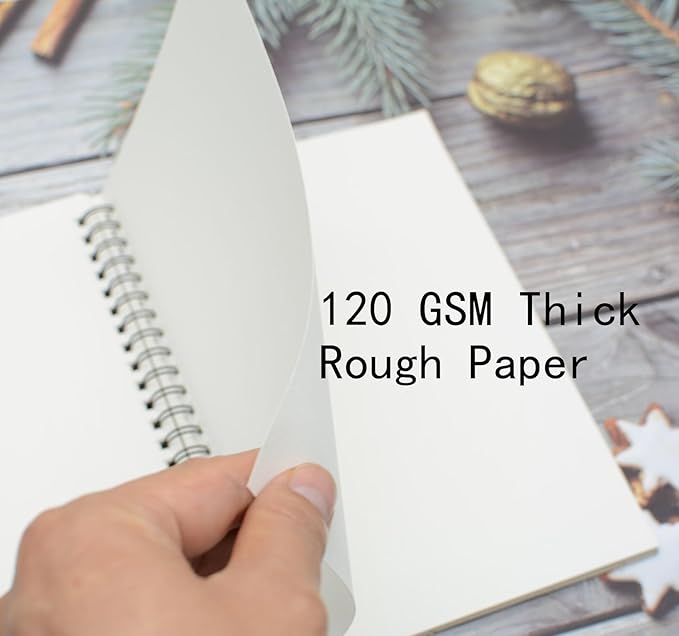 5 Pcs A5 Sketchbook, Spiral Sketch Pads, 30 Sheets (60 Pages) 120 GSM Thicken Paper, for Art Painting and Drawing (A5)