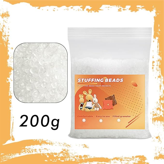 Doll Stuffing Beads, 7oz Weight Stuffing Beads, Craft Stuffing Beads, Plastic Filler Beads for Weighted Stuffed Animal - 200g