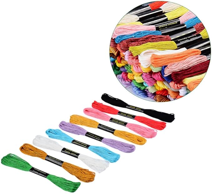paxcoo 124 skeins embroidery floss cross stitch thread with needles