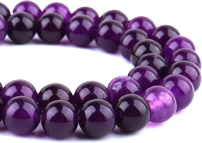 10mm Quartz Stone Beads for Jewelry Making - Gemstone Round Loose Beads for Bracelets(35-38pcs, Purple Quartz)