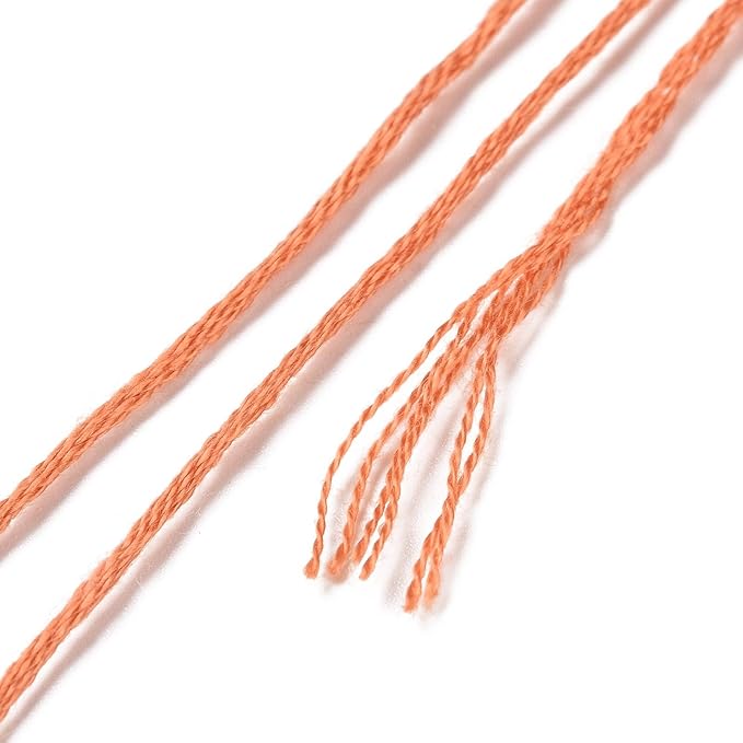 FASHEWELRY 70 Yards Handmade Polyester Embroidery Floss Crewel Cross Stitch Threads 0.5mm 6-Ply Embroidery Thread Bulk for Beginners Adult DIY Sewing Knitting Supplies (PeachPuff)