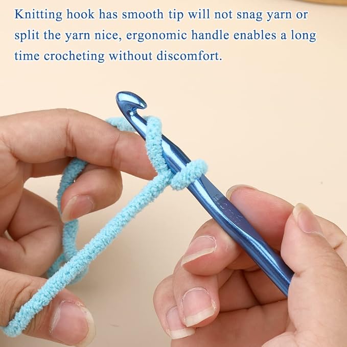 9mm Aluminum Crochet Hook, Smooth Crochet Needles, Knitting Needles for Yarn Craft, Great Handmade DIY Present for Friends, Random Color
