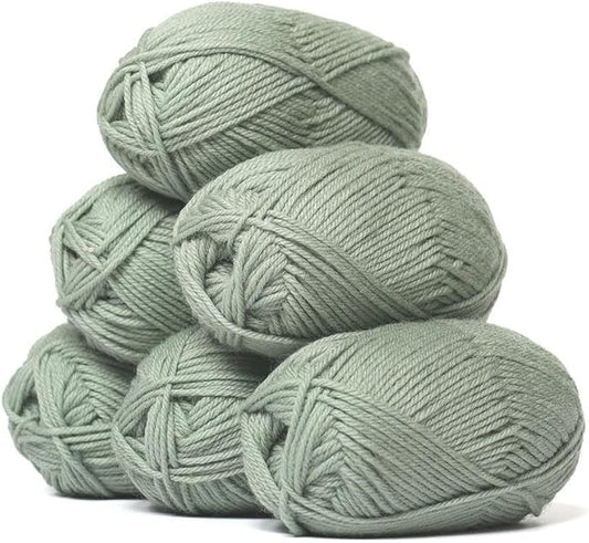 Alpaca Warehouse 100% Pure Wool Yarn Superwash Set of 6 Skeins (300 Grams) DK Weight - Sourced Directly from Peru - Heavenly Soft and Perfect for Knitting and Crocheting (Sage Green - 6 Skeins)