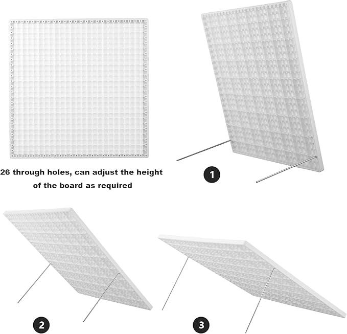 wuher 13''Granny Square Blocking Boards for Crochet Projects, Crochet Blocking Board with 20 pegs, Large-Sized Plastic Blocking Board is a Gift for Crochet Enthusiasts and Beginners (Pink)