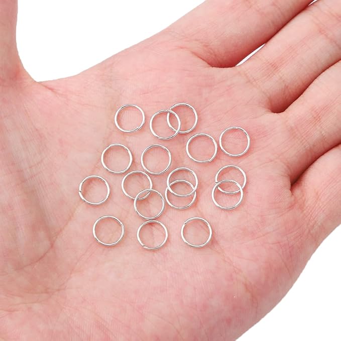 Platinum Plated Jump Rings Non Tarnish 8mm 300pcs for Jewelry Making Findings