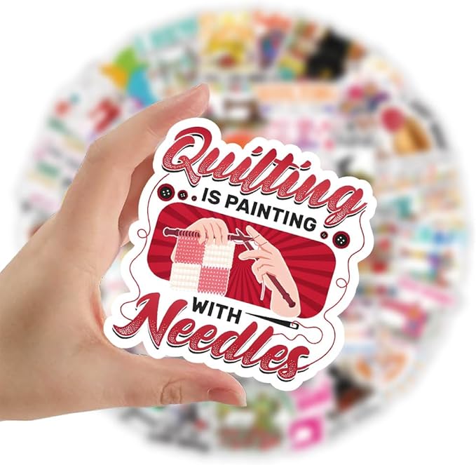 105 Pcs Retro Sewing Stickers, 1.5-3 Inches Vintage Sewing Decals, Waterproof Vinyl Stickers for Craft Journals, Laptops, Home Decor, Ideal for Crafters Adults(Sewing Machine)